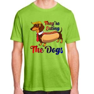 They Are Eating The Dogs Meme Dachshund Donald Trump Debate Adult ChromaSoft Performance T-Shirt