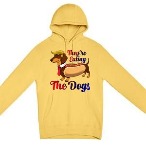 They Are Eating The Dogs Meme Dachshund Donald Trump Debate Premium Pullover Hoodie