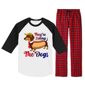 They Are Eating The Dogs Meme Dachshund Donald Trump Debate Raglan Sleeve Pajama Set