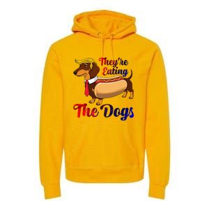 They Are Eating The Dogs Meme Dachshund Donald Trump Debate Premium Hoodie