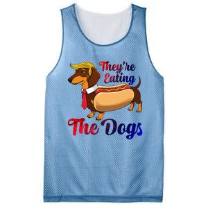 They Are Eating The Dogs Meme Dachshund Donald Trump Debate Mesh Reversible Basketball Jersey Tank