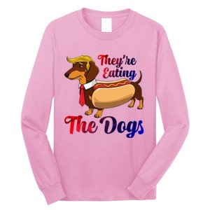 They Are Eating The Dogs Meme Dachshund Donald Trump Debate Long Sleeve Shirt