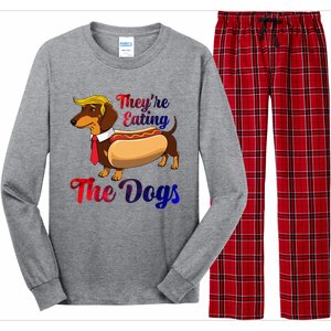 They Are Eating The Dogs Meme Dachshund Donald Trump Debate Long Sleeve Pajama Set