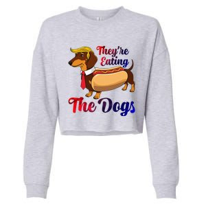 They Are Eating The Dogs Meme Dachshund Donald Trump Debate Cropped Pullover Crew