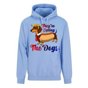 They Are Eating The Dogs Meme Dachshund Donald Trump Debate Unisex Surf Hoodie