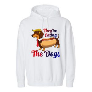 They Are Eating The Dogs Meme Dachshund Donald Trump Debate Garment-Dyed Fleece Hoodie