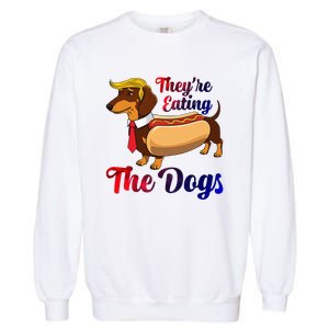 They Are Eating The Dogs Meme Dachshund Donald Trump Debate Garment-Dyed Sweatshirt