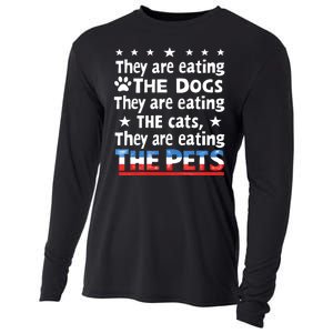 They Are Eating The Dogs The Cats The Pets Funny Trump Cooling Performance Long Sleeve Crew