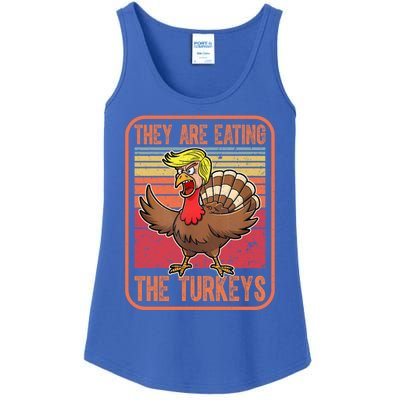 They Are Eating The Turkeys Tnaksgiving Funny Trump Kamala Gift Ladies Essential Tank