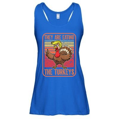 They Are Eating The Turkeys Tnaksgiving Funny Trump Kamala Gift Ladies Essential Flowy Tank