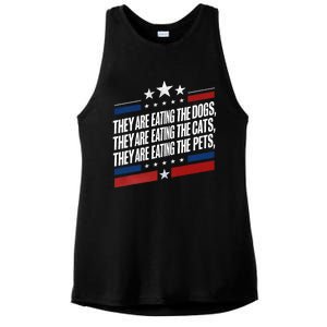 They Are Eating The Dogs The Cats The Pets Funny Trump Ladies PosiCharge Tri-Blend Wicking Tank