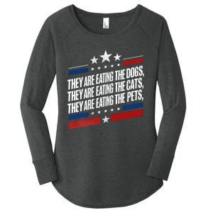 They Are Eating The Dogs The Cats The Pets Funny Trump Women's Perfect Tri Tunic Long Sleeve Shirt