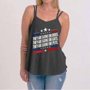 They Are Eating The Dogs The Cats The Pets Funny Trump Women's Strappy Tank