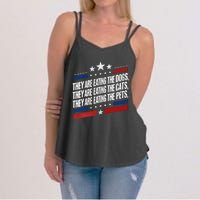 They Are Eating The Dogs The Cats The Pets Funny Trump Women's Strappy Tank