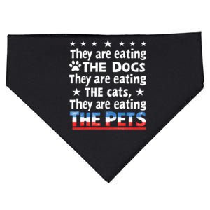 They Are Eating The Dogs The Cats The Pets Funny Trump And Kamala Debate USA-Made Doggie Bandana