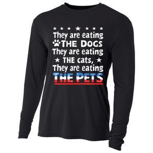 They Are Eating The Dogs The Cats The Pets Funny Trump And Kamala Debate Cooling Performance Long Sleeve Crew