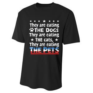 They Are Eating The Dogs The Cats The Pets Funny Trump And Kamala Debate Performance Sprint T-Shirt