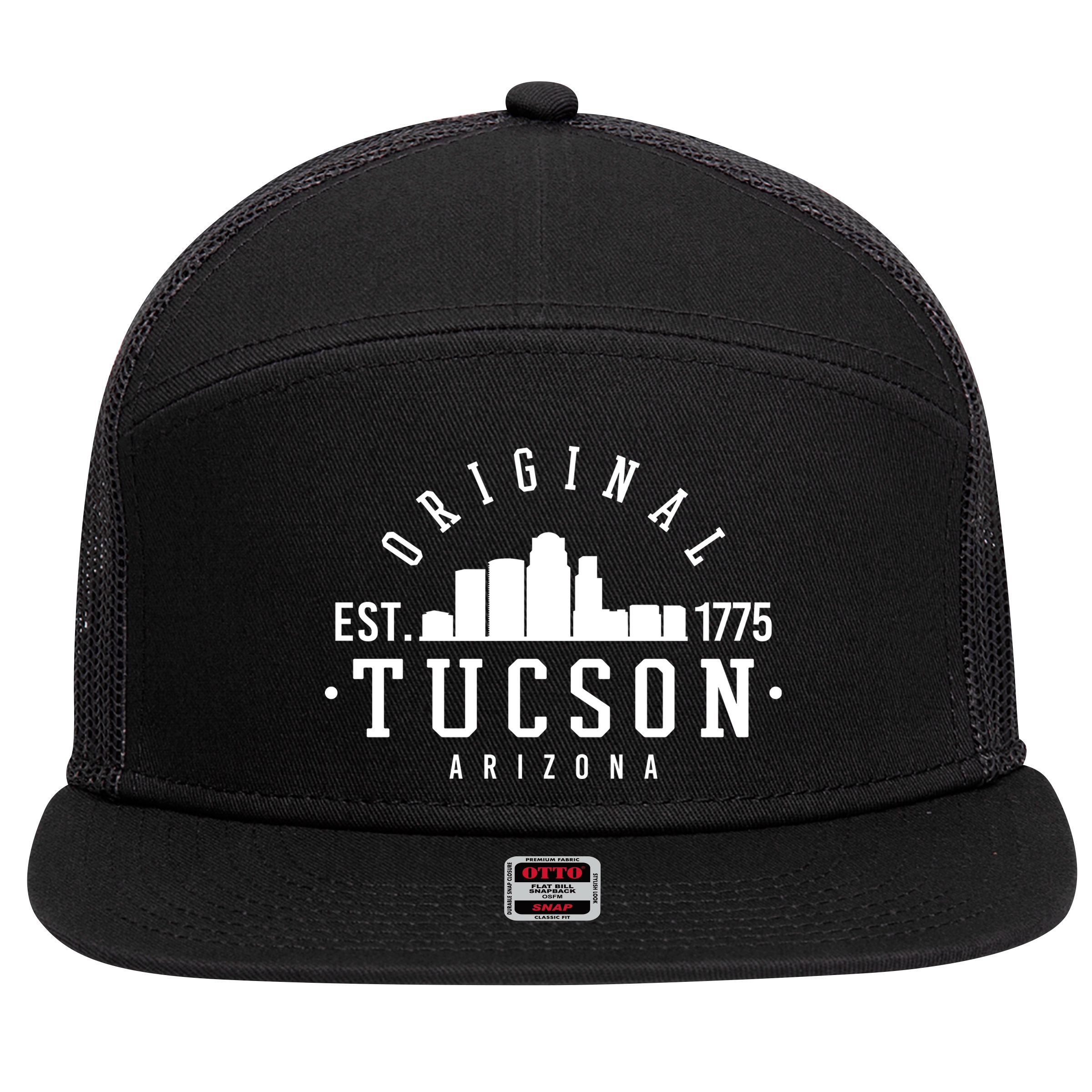 Tucson Arizona Est 1775 Skyline 7 Panel Mesh Trucker Snapback Hat