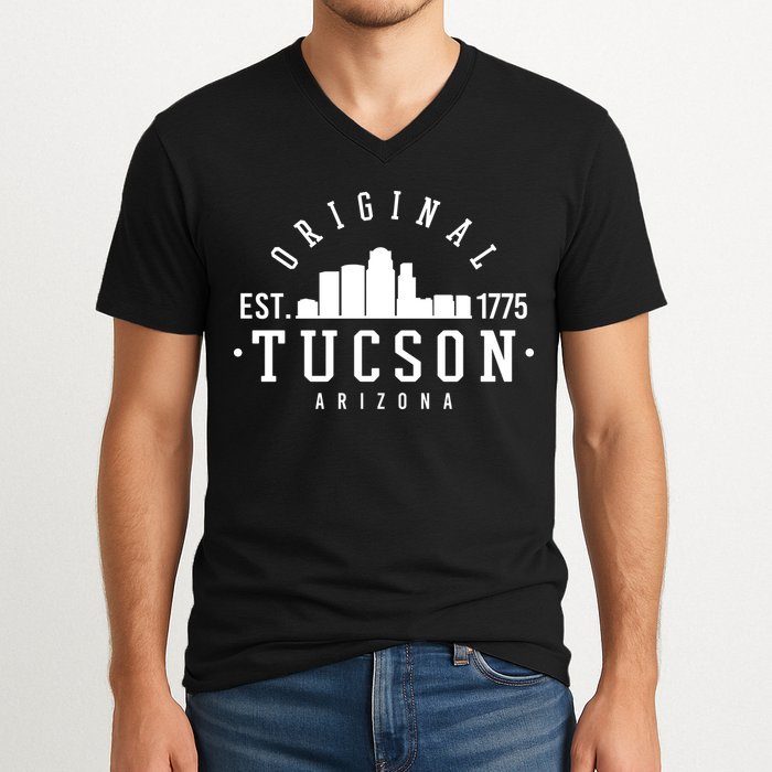 Tucson Arizona Est 1775 Skyline V-Neck T-Shirt