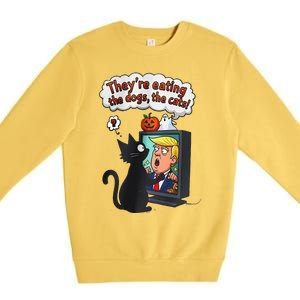 They Are Eating The Dogs The Cats Quote Premium Crewneck Sweatshirt