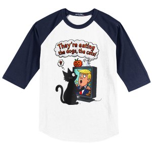 They Are Eating The Dogs The Cats Quote Baseball Sleeve Shirt