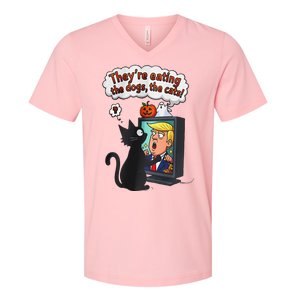 They Are Eating The Dogs The Cats Quote V-Neck T-Shirt