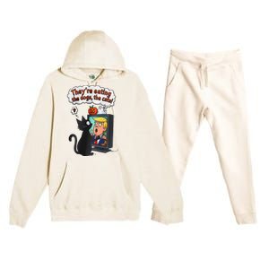 They Are Eating The Dogs The Cats Quote Premium Hooded Sweatsuit Set