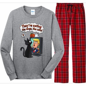 They Are Eating The Dogs The Cats Quote Long Sleeve Pajama Set