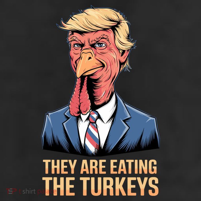They Are Eating The Turkeys 7 Panel Mesh Trucker Snapback Hat