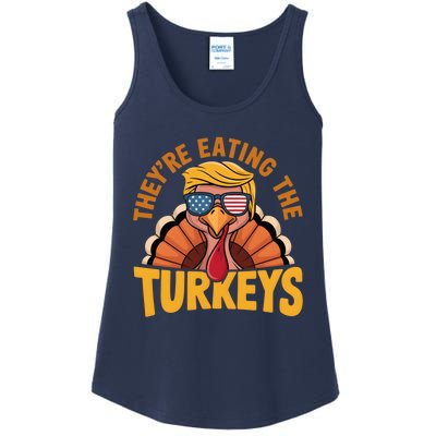 They Are Eating The Turkeys Funny Donald Trump Thanksgiving Ladies Essential Tank