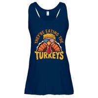 They Are Eating The Turkeys Funny Donald Trump Thanksgiving Ladies Essential Flowy Tank