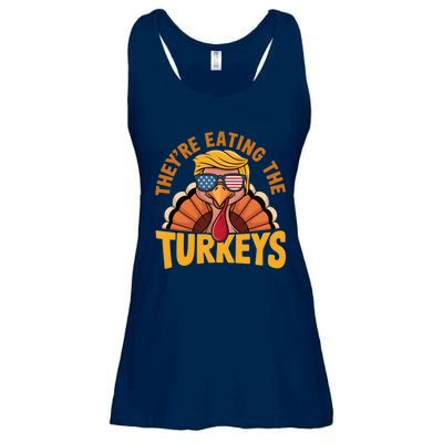 They Are Eating The Turkeys Funny Donald Trump Thanksgiving Ladies Essential Flowy Tank