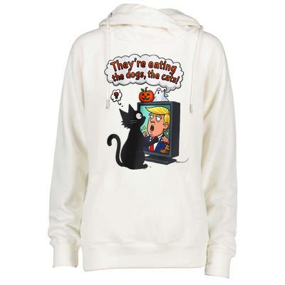 They Are Eating The Dogs The Cats Quote Womens Funnel Neck Pullover Hood