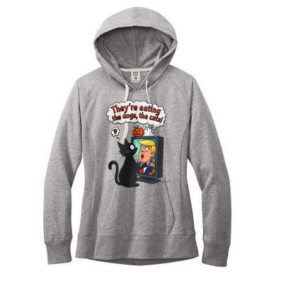 They Are Eating The Dogs The Cats Quote Women's Fleece Hoodie