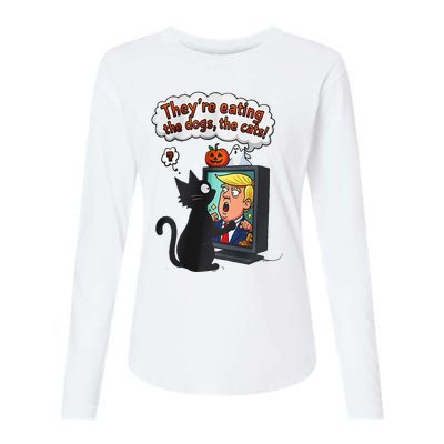 They Are Eating The Dogs The Cats Quote Womens Cotton Relaxed Long Sleeve T-Shirt