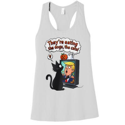 They Are Eating The Dogs The Cats Quote Women's Racerback Tank