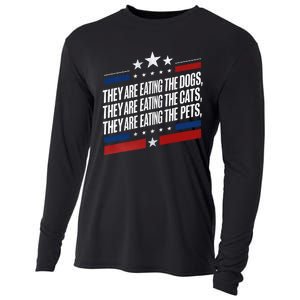 They Are Eating The Dogs The Cats The Pets Funny Trump Cooling Performance Long Sleeve Crew