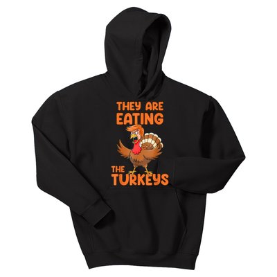 They Are Eating The Turkeys Funny Thankgiving Turkey Kids Hoodie