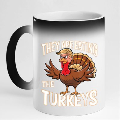 They Are Eating The Turkeys Thanksgiving Humor 11oz Black Color Changing Mug