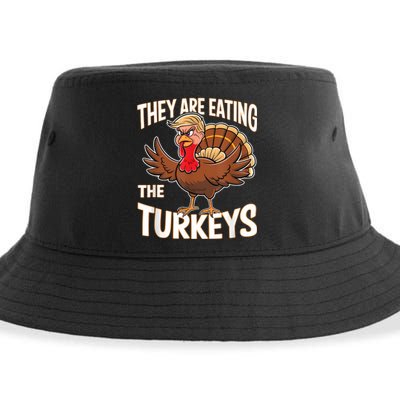 They Are Eating The Turkeys Thanksgiving Humor Sustainable Bucket Hat