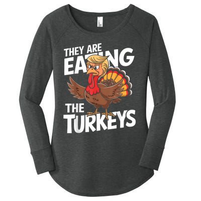 They Are Eating The Turkeys Thanksgiving Humor Women's Perfect Tri Tunic Long Sleeve Shirt