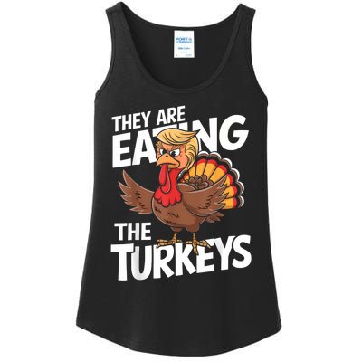 They Are Eating The Turkeys Thanksgiving Humor Ladies Essential Tank