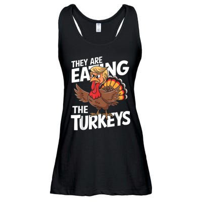 They Are Eating The Turkeys Thanksgiving Humor Ladies Essential Flowy Tank