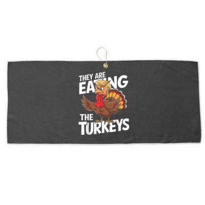 They Are Eating The Turkeys Thanksgiving Humor Large Microfiber Waffle Golf Towel