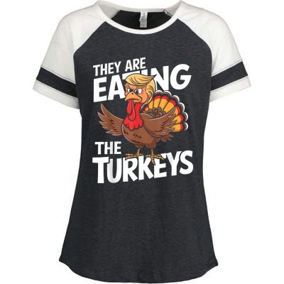 They Are Eating The Turkeys Thanksgiving Humor Enza Ladies Jersey Colorblock Tee