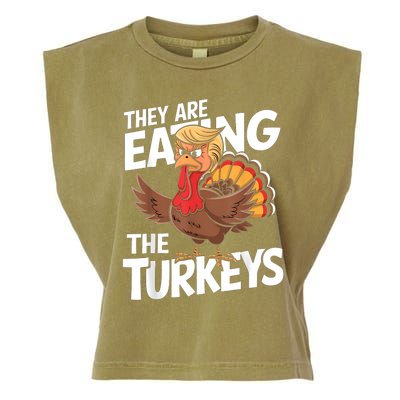 They Are Eating The Turkeys Thanksgiving Humor Garment-Dyed Women's Muscle Tee