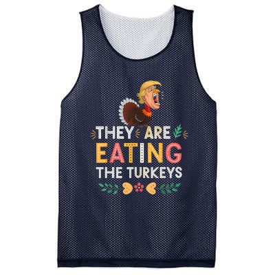 They Are Eating The Turkeys Funny Thankgiving Turkey Mesh Reversible Basketball Jersey Tank