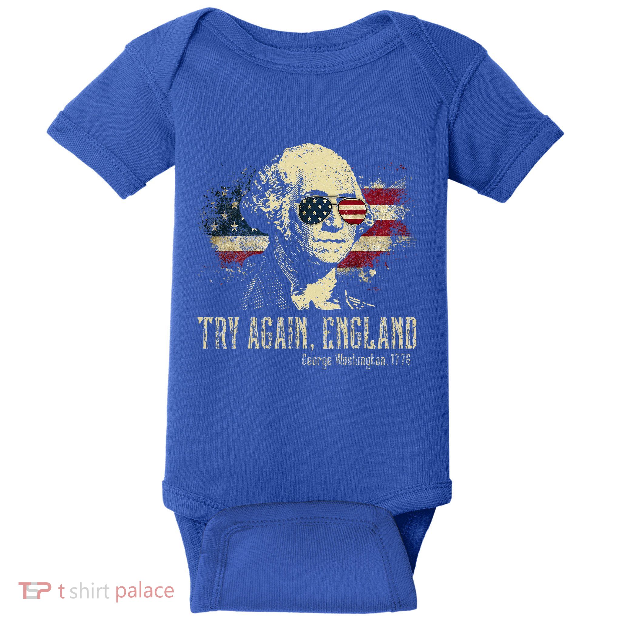 Try Again England George Washington 1776 Usa Baby Bodysuit