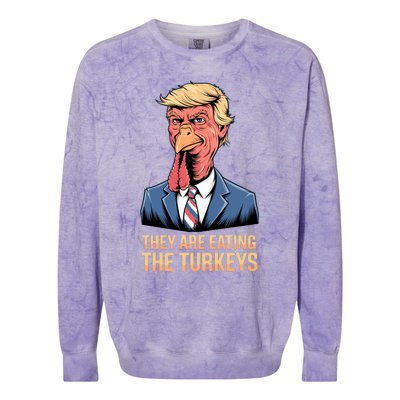 They Are Eating The Turkeys Colorblast Crewneck Sweatshirt