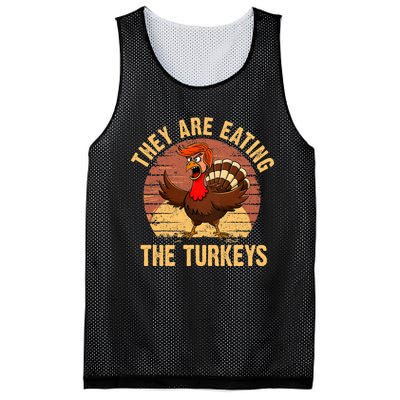 They Are Eating The Turkeys Thanksgiving Trump Humor Kamala Mesh Reversible Basketball Jersey Tank